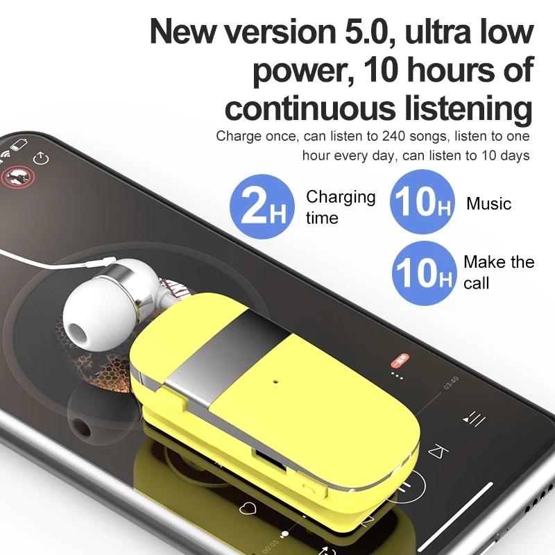Wireless Bluetooth Earphone with Vibration Reminder for Phone - Yellow