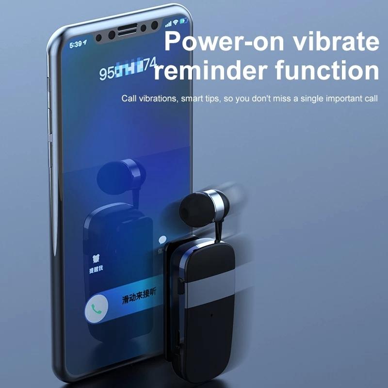 Wireless Bluetooth Earphone with Vibration Reminder for Phone - Yellow