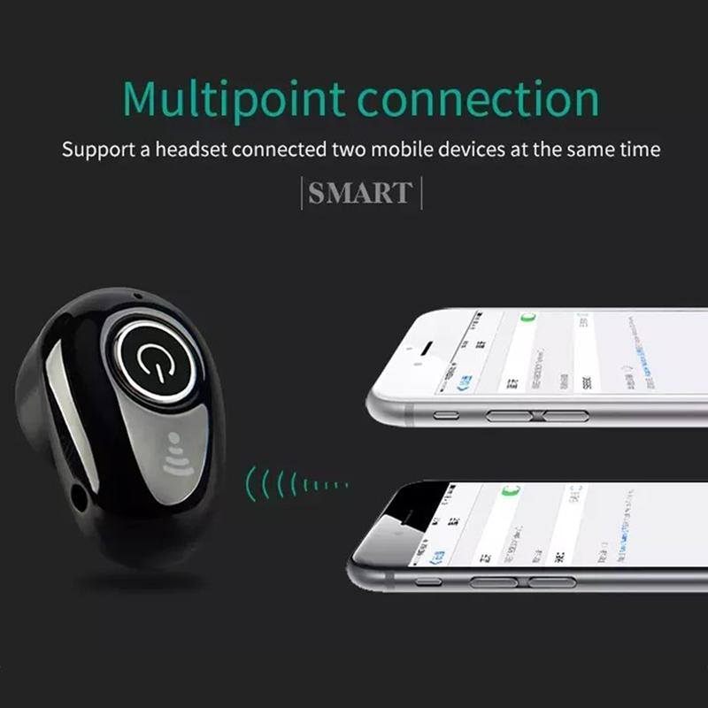 Mini Bluetooth Earbuds with Mic for All Phones - S650 Sport - White