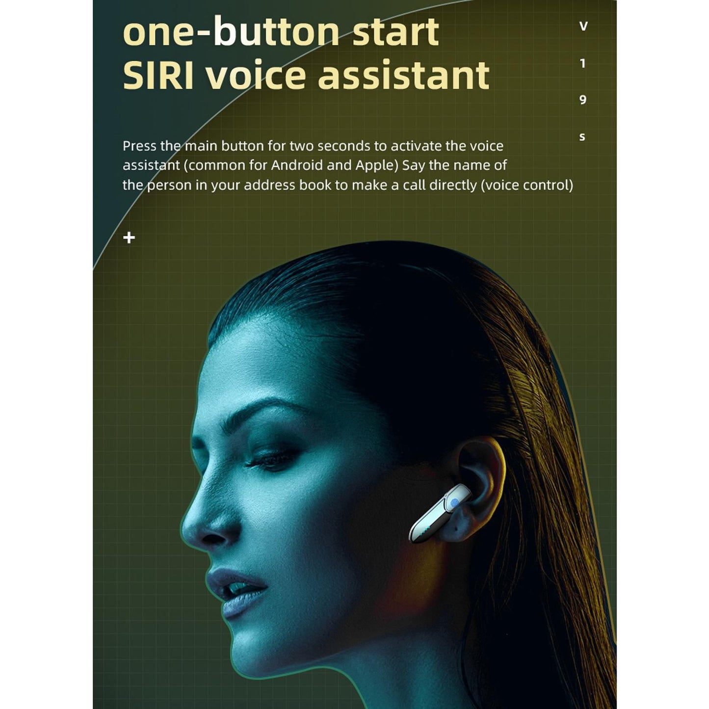 Business Style Bluetooth 5.0 Earphone with Fingerprint Touch - Pink