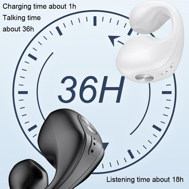 Wireless Dual Ear Bone Conduction Bluetooth Earphones - Mini Sport Clip - Pink
