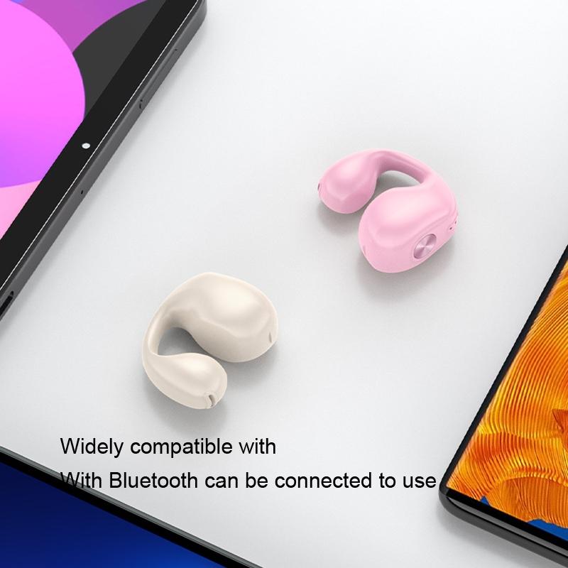 Wireless Dual Ear Bone Conduction Bluetooth Earphones - Mini Sport Clip - Pink