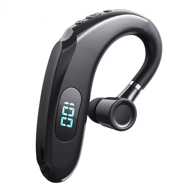 Wireless Bluetooth Earhook Earphones with Digital Display - Business Sports - Yellow