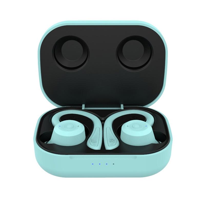 Waterproof T20 Tws Bluetooth Earphones with Charging Box and Noise-cancelling Hooks - White