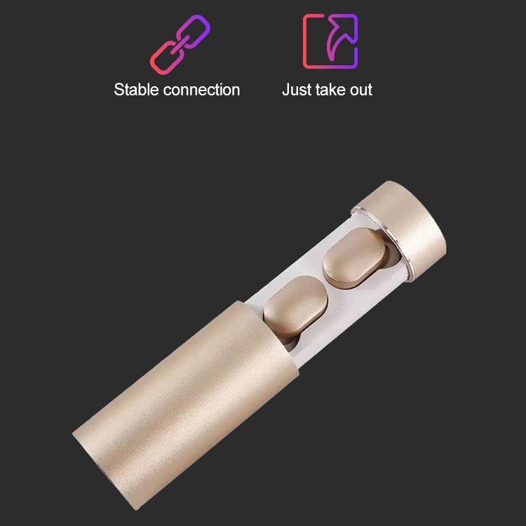 Wireless Touch Bluetooth Headset with Smart Magnetic Charging - Automatic Pairing - Gold