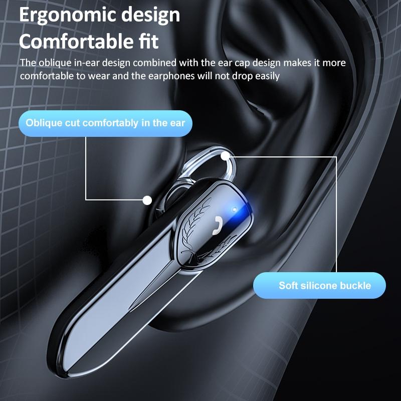 Bluetooth Earphone with Cvc Noise Reduction - Unilateral Design - Gold