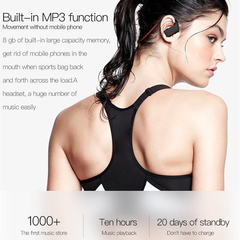 Wireless Sports Bluetooth Earphones - Binaural Hanging Type 5.0 - Gold