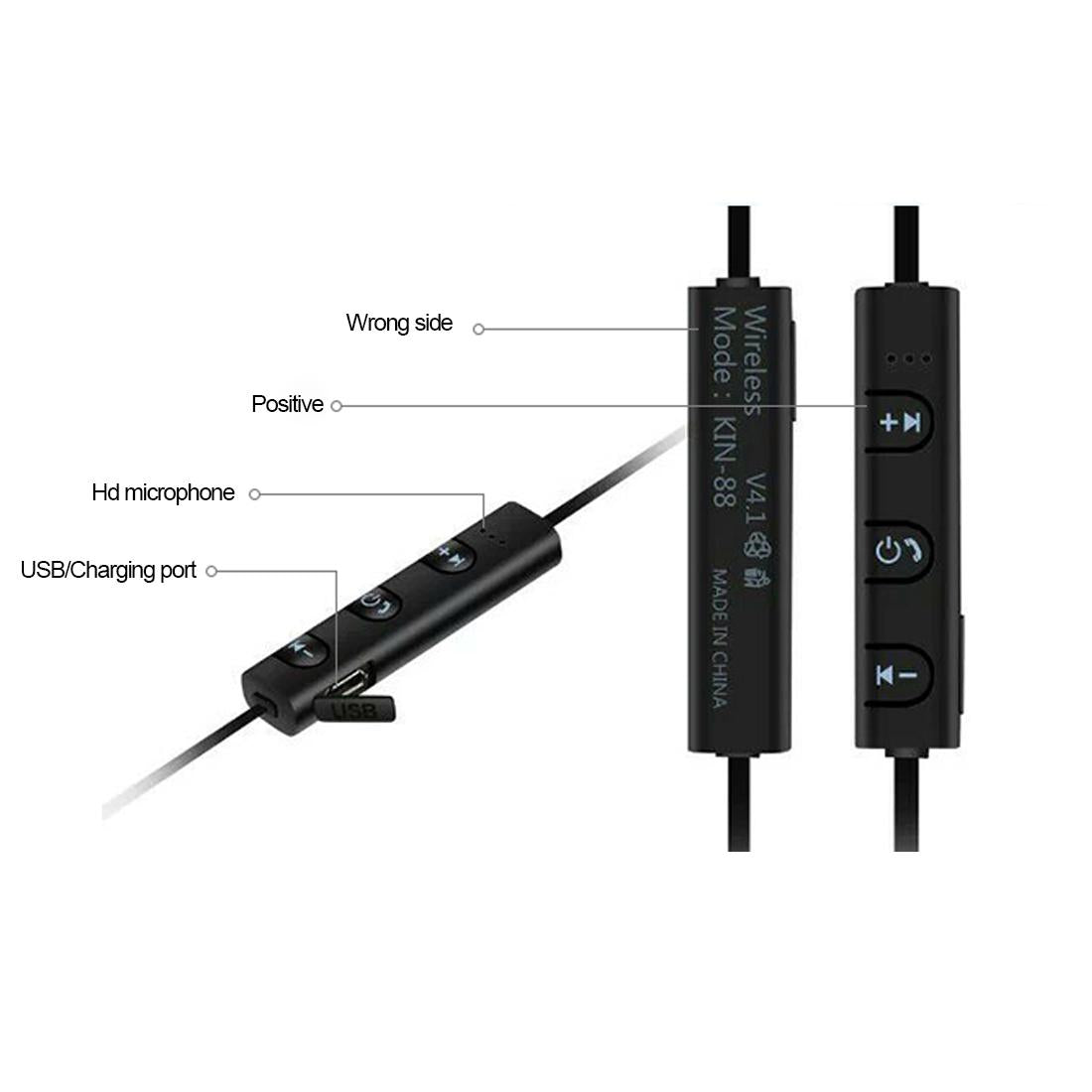 Wireless In-ear Earphones with Mic - Kin-88 - Blue