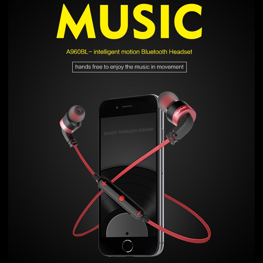 Wireless Sport Bluetooth Earphones with In-line Control - Black - Red
