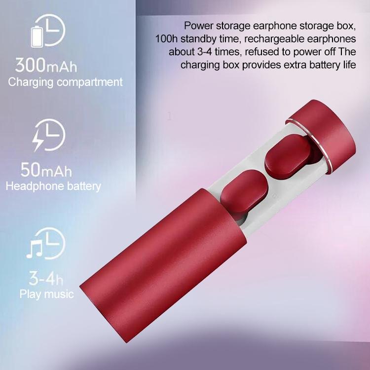 Wireless Touch Bluetooth Headset with Smart Magnetic Charging - Automatic Pairing - Red