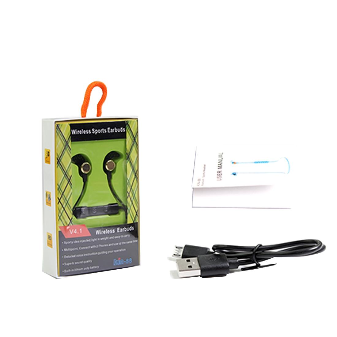 Wireless In-ear Earphones with Mic - Kin-88 - Red