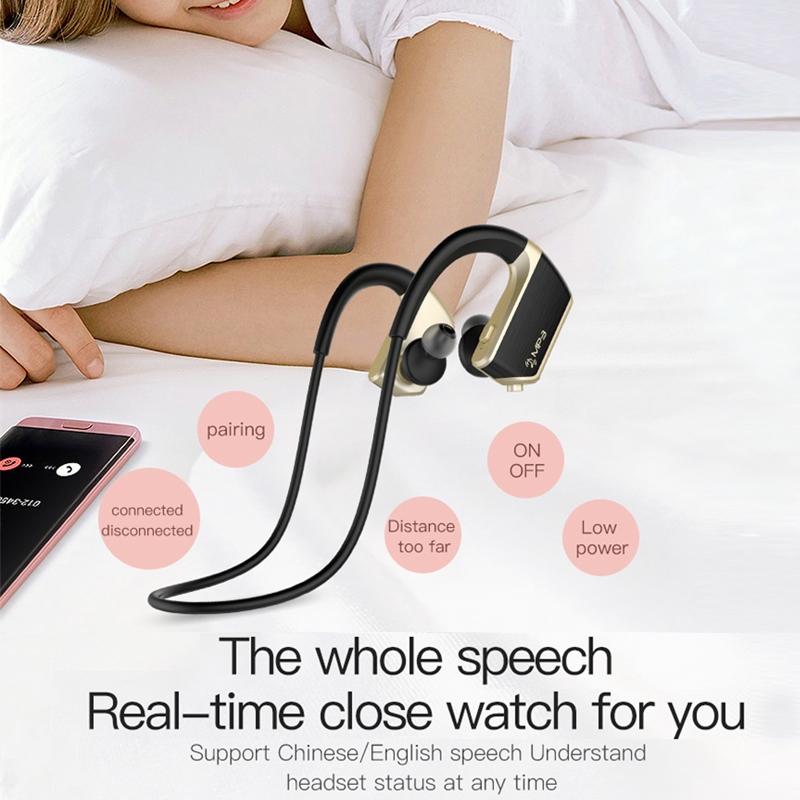 Wireless Sports Bluetooth Earphones - Binaural Hanging Type 5.0 - Red