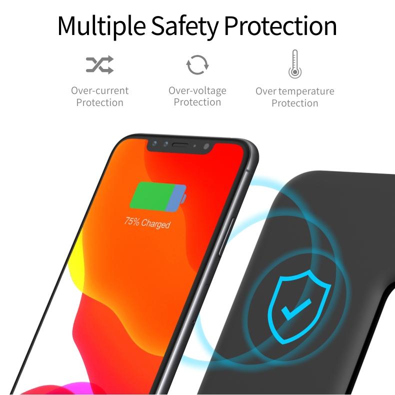 3 In 1 Magnetic Wireless Charger With Touch Ring Light - White