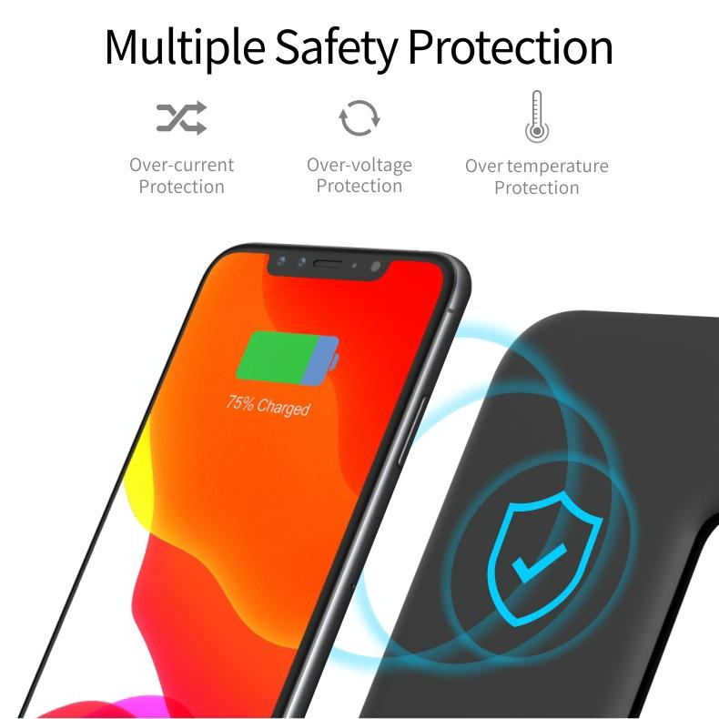 3 In 1 Magnetic Wireless Charger With Touch Ring Light - White