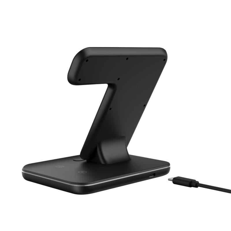 3 In 1 Magnetic Wireless Charger With Touch Ring Light - White