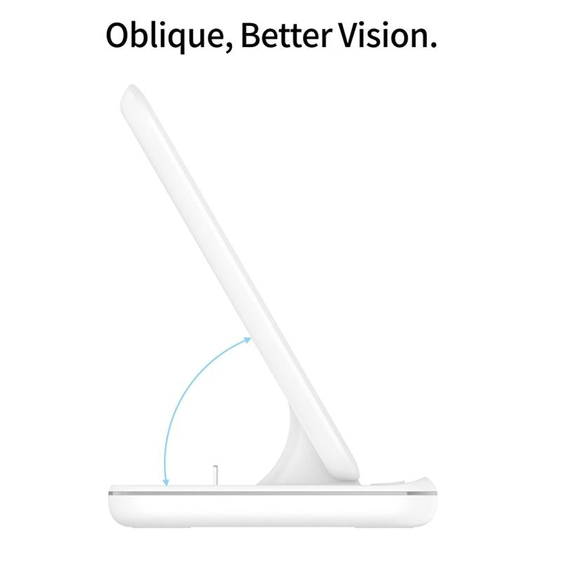 3 In 1 Magnetic Wireless Charger With Touch Ring Light - White