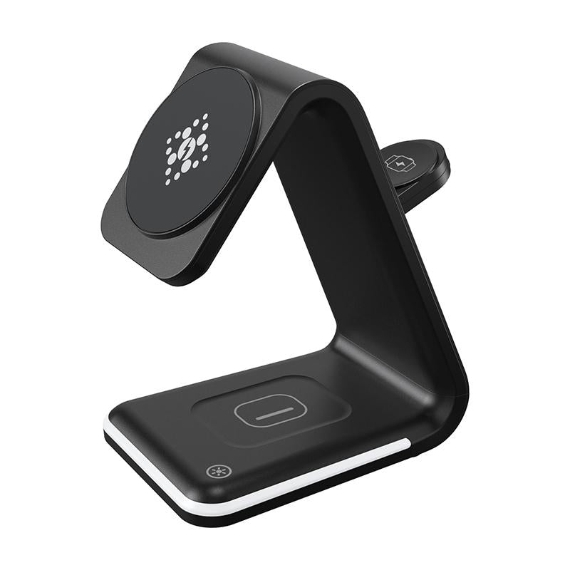 3 In 1 Magnetic Wireless Vertical Charger - White
