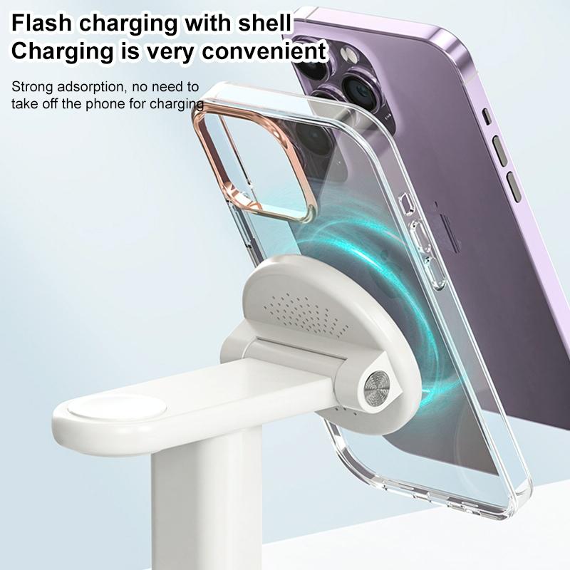 3 In 1 Magnetic Wireless Charger Stand 15W - White
