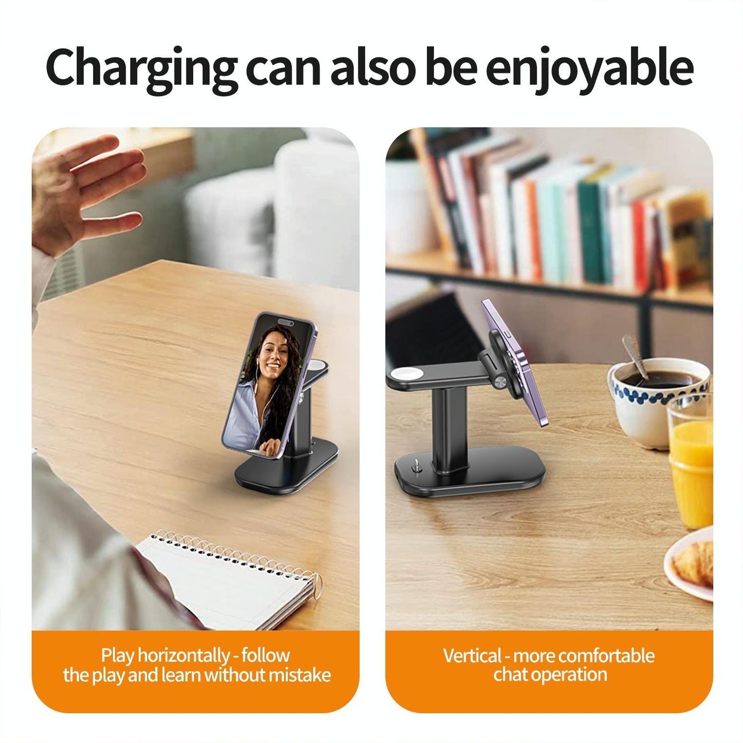 3 In 1 Magnetic Wireless Charger Stand 15W - White
