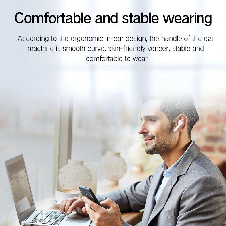 Wireless 3d Stereo Earphones with Bluetooth 5.0 - White