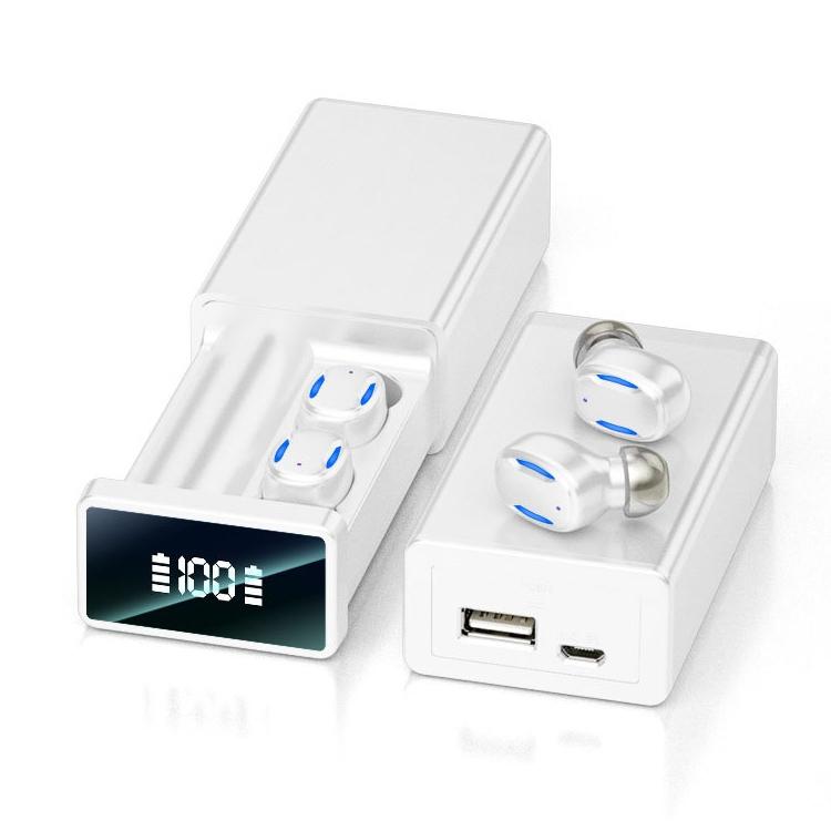 Wireless Bluetooth Earphones with Magnetic Charging Box - White