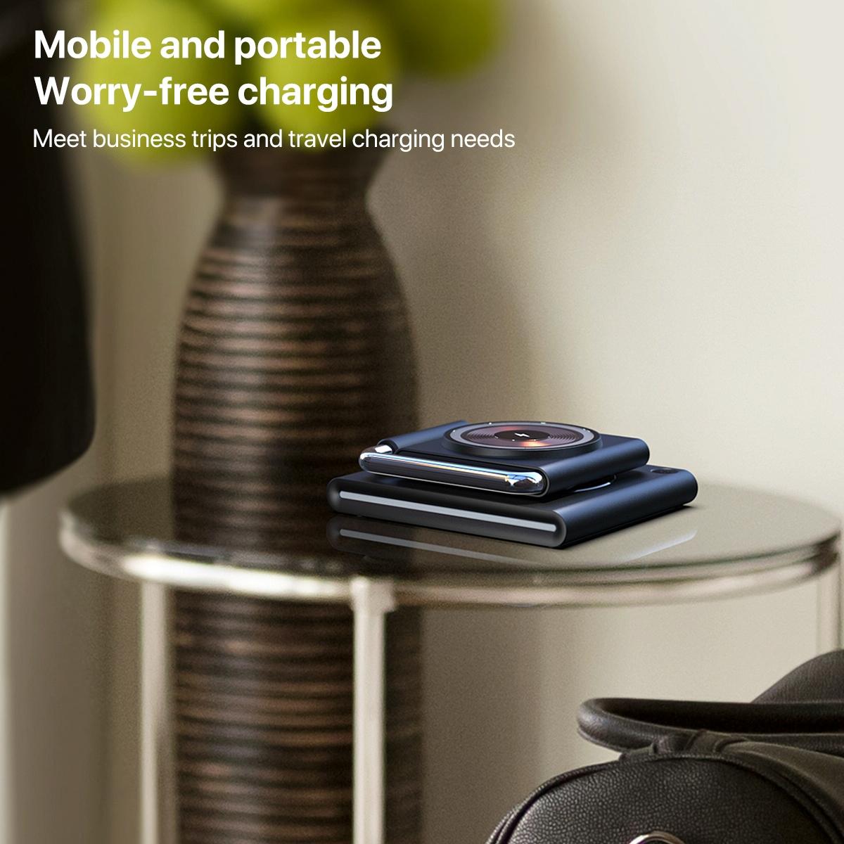 15W Foldable Magnetic Wireless Charger - White