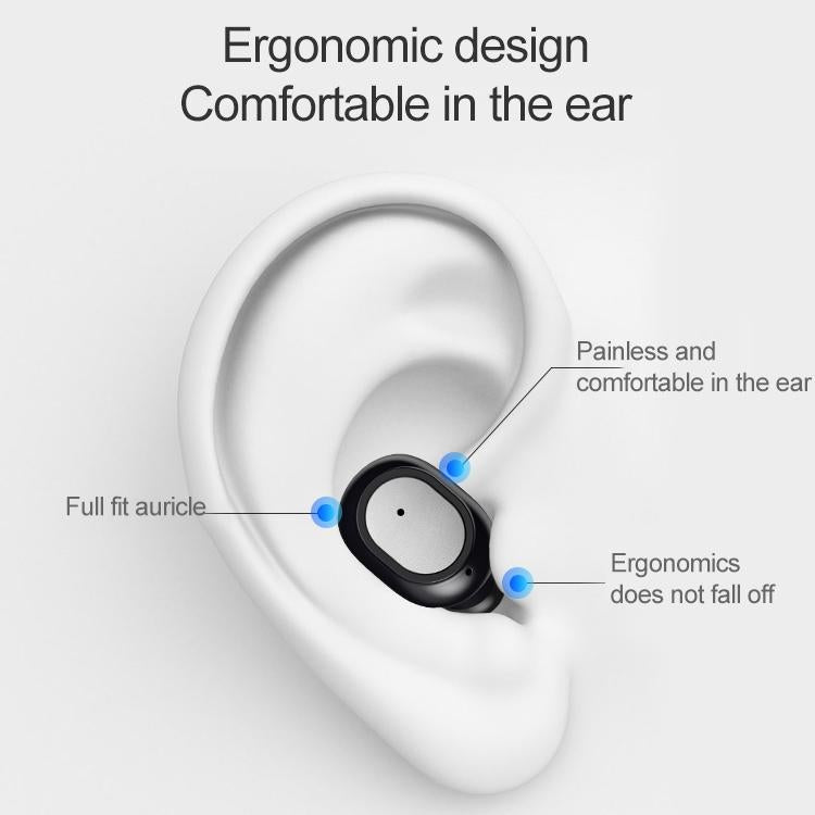 Wireless Bluetooth 5.0 Earphones - Binaural Stereo Automatic Pairing - White