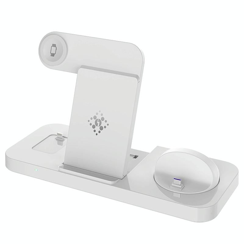 6 In 1 Foldable Vertical Wireless Charger - White