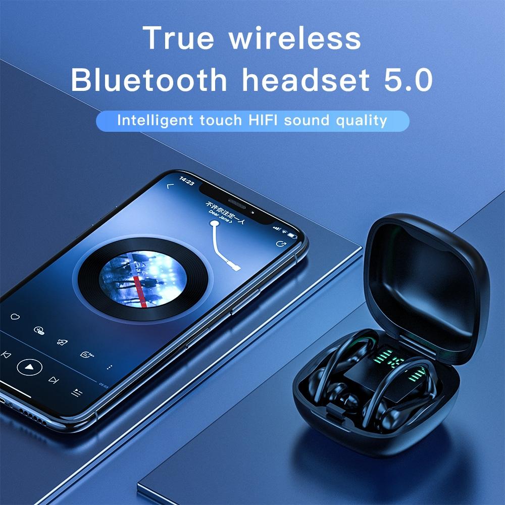 Wireless Bluetooth Earphones with Charging Box and Digital Display - 258 - White