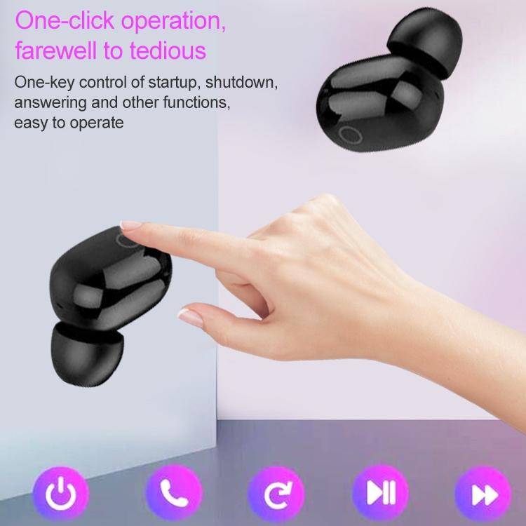 Wireless Bluetooth Headset with 2000mah Charging Case - Touch & Magnetic Charging - White