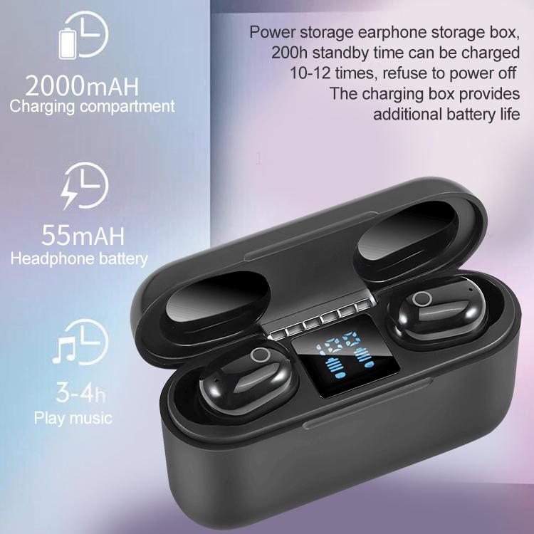 Wireless Bluetooth Headset with 2000mah Charging Case - Touch & Magnetic Charging - White