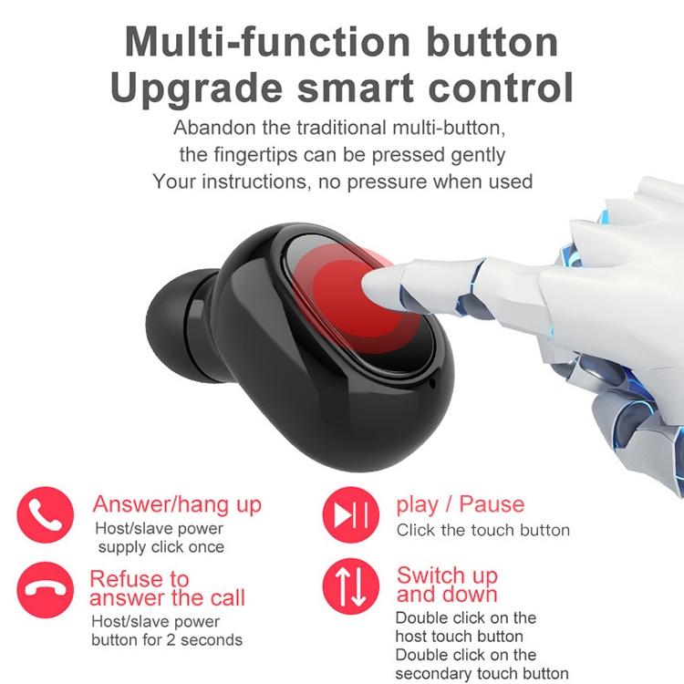 Wireless Bluetooth 5.0 Earphones with 9d Sound & Charging Box - White