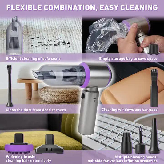 Gray ST-6653Plus Cordless Handheld Vacuum Cleaner - 16000PA Suction, 2000mAh Battery, Type-C Rechargeable