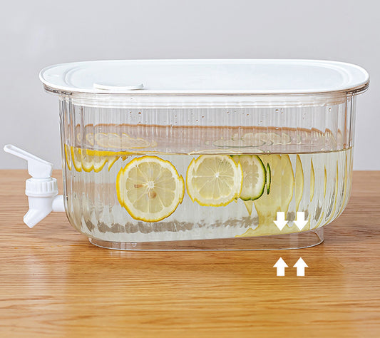 Transparent 4 Liter Refrigerator Cold Drink Dispenser, Juice & Fruit Infuser Water Pitcher, Spigot Beverage Container