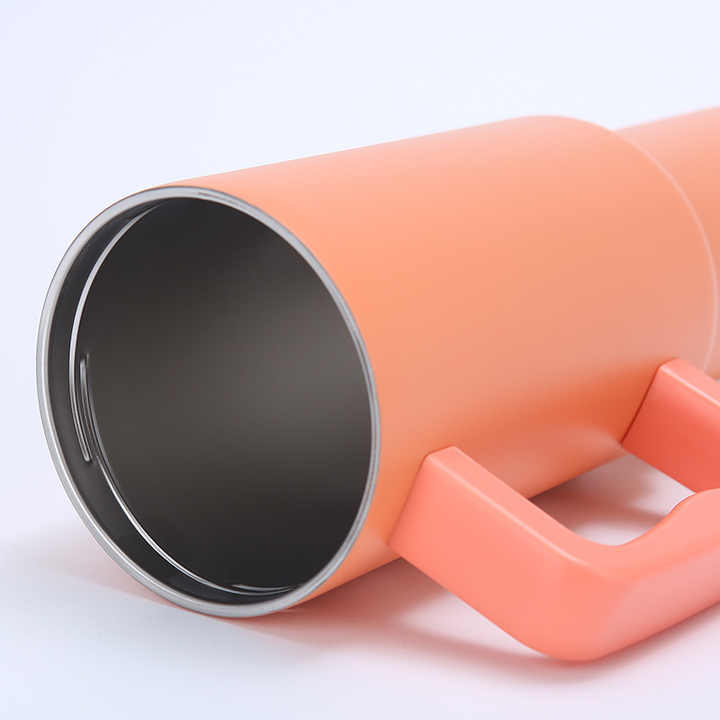 Purple 40oz Stainless Steel Tumbler with Handle & Straw - Large Capacity Car Cup