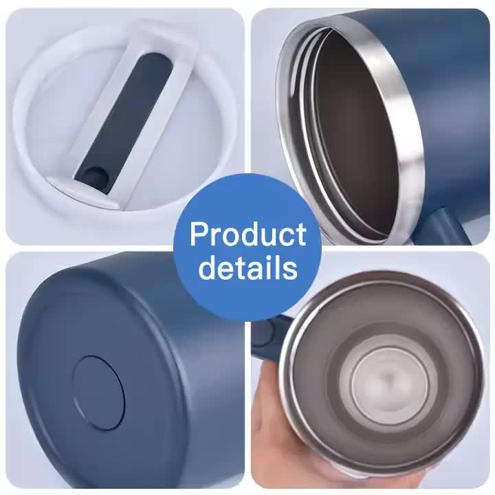 Grey 40oz Stainless Steel Tumbler with Handle & Straw - Large Capacity Insulated Travel Mug