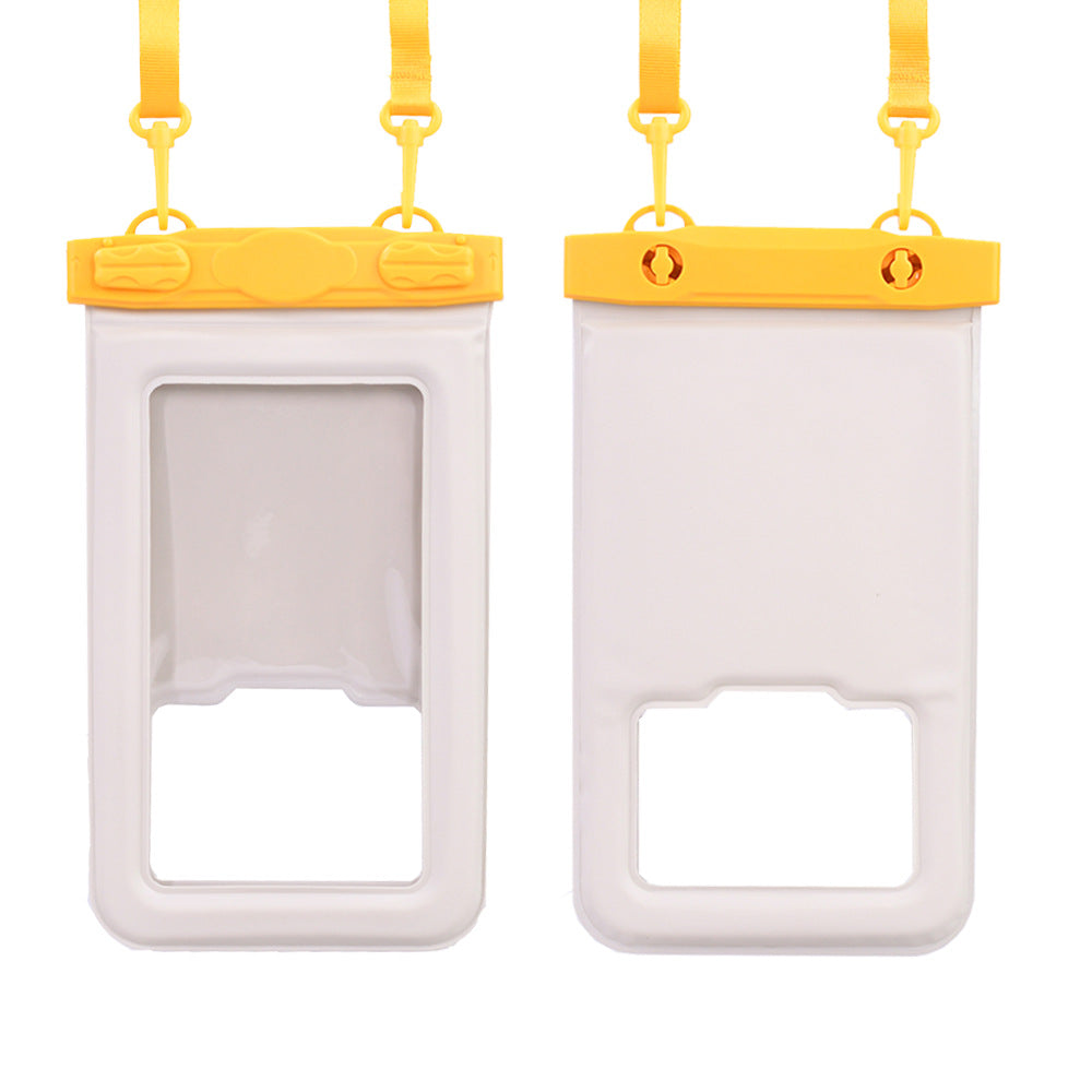 IPX8 Waterproof Phone Pouch with Inflatable Floating Layer,Touchscreen Dry Bag for Swimming(yellow)