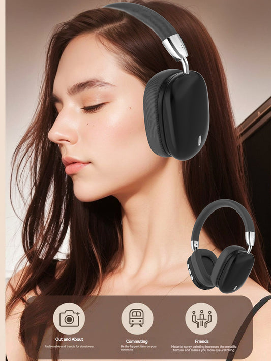 Premium Wireless Bluetooth Headphones with Stereo Hi-Fi Sound(silver)