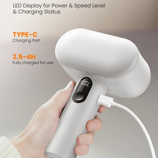 Dual-Head Electric Lint Remover - USB-C Rechargeable, LED Display, 4-Size Honeycomb Mesh(Pink)