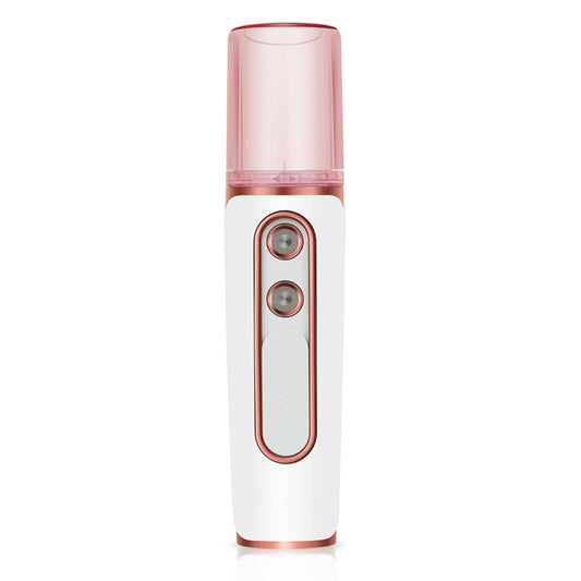 White Dual Nozzle Nano Facial Mister - USB Rechargeable Hydrating Spray
