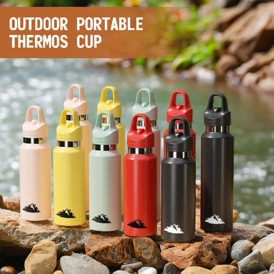Yellow 680ml Insulated Stainless Steel Water Bottle - Leakproof One-Click Lid Thermal Flask for Hot & Cold Drinks
