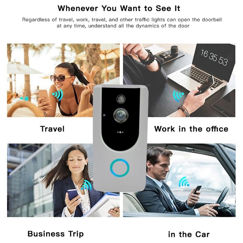 Smart Wifi Video Doorbell With Night Vision - Remote Monitoring-1915196544722800645