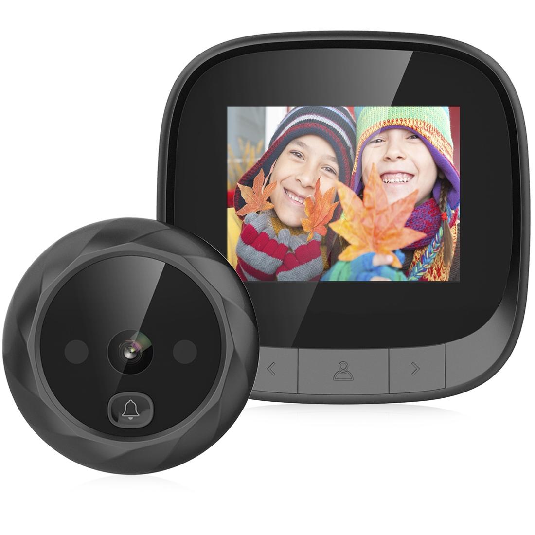 2.4 Tft Screen Digital Door Viewer With Infrared Night Vision & Wide Angle - Black-1915196766643425280