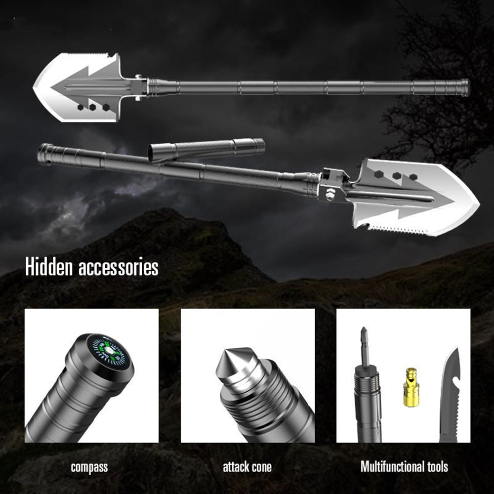 HYPERANGER Multifunctional Shovel Tactical Outdoor Survival Emergency Camping Gear