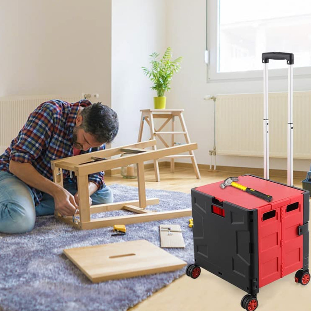 STORFEX Foldable Shopping Utility Cart with 360° Rotate Wheel