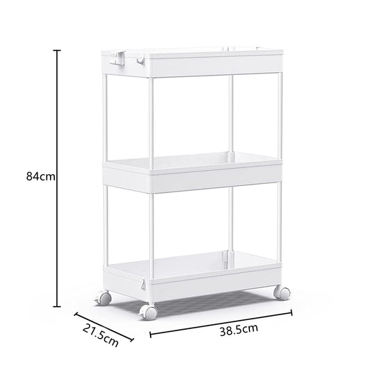 STORFEX 3-Tier Storage Rolling Cart - Organization Utility Cart