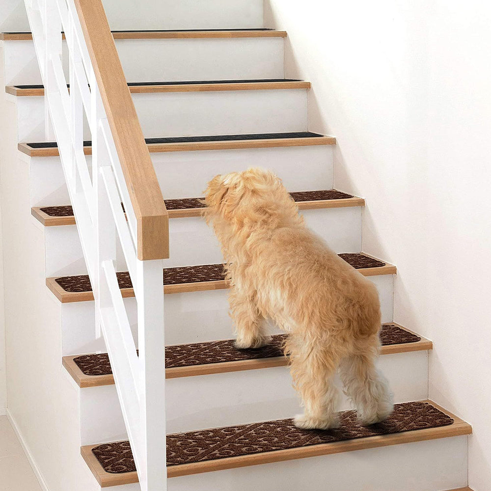 COMFEYA 8 Pack Carpet Stair Treads Non-Slip Stair Carpet Rugs | Protect Wooden Stairs | Easy Installation