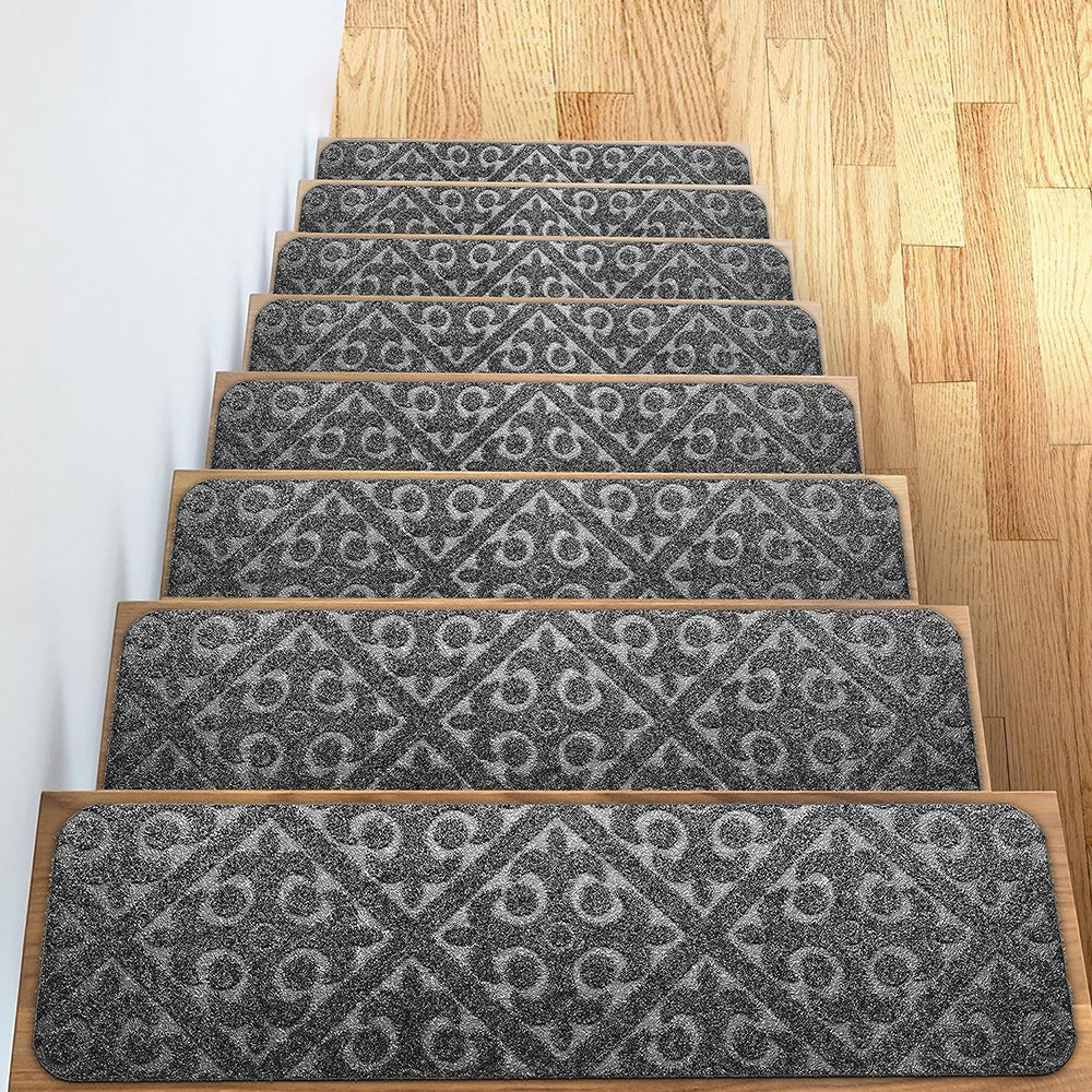 COMFEYA 8 Pack Carpet Stair Treads Non-Slip Stair Carpet Rugs | Protect Wooden Stairs | Easy Installation