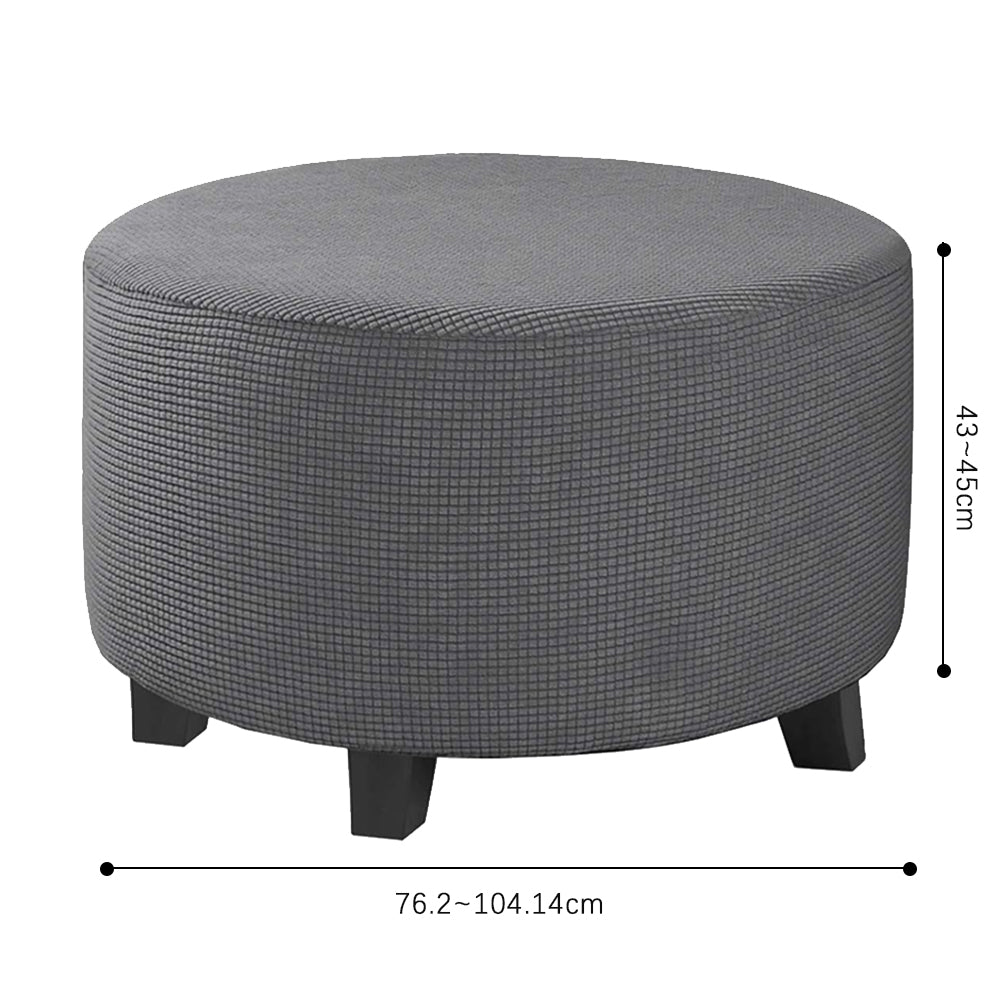 COMFEYA Round Ottoman Cover - Stretch Ottoman Slipcover Furniture Protector for Round Ottomans