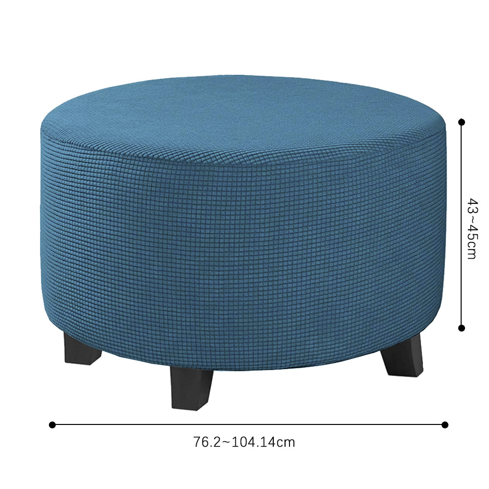 COMFEYA Round Ottoman Cover - Stretch Ottoman Slipcover Furniture Protector for Round Ottomans